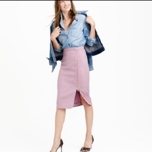 J. Crew Dresses & Skirts - J. Crew wool pencil skirt with cool gold side zip